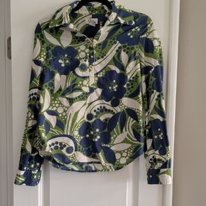 Lilly Pulitzer Green and Blue Floral Top